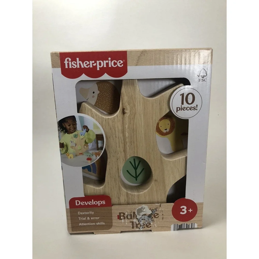 Fisher-Price Wooden Balance‎ Tree Toddler Toy 10pc Coordination NEW